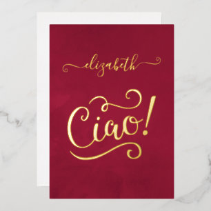 Marsala and Gold Italian Wine Bridal Shower Foil Invitation