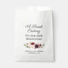 Marsala and Pink Floral Wedding Favor Bags