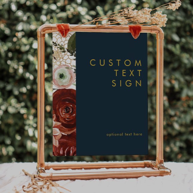 Marsala Autumn Floral | Navy Cards & Gifts Custom Poster (Creator Uploaded)