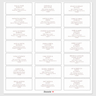 Marsala Autumn Floral White Guest Address labels