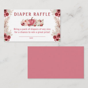 Marsala Baby Shower Diaper Raffle Card