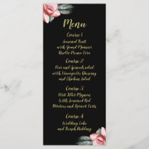Marsala Black Floral Wedding menu