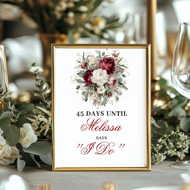 Marsala Blush Burgundy Dais Until I Do Poster (Marsala Blush Burgundy Dais Until I Do Poster)