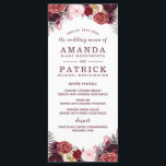 Marsala Blush Burgundy Peony Wedding Menu Cards<br><div class="desc">Marsala Blush Burgundy Peony Wedding Menu Cards - feature a white background with various peonies, roses, and other floral elements in shades of Marsala, burgundy, blue pink, gray and more. View the full matching collection link found on this page to complete the look for your event. You'll see a collage...</div>
