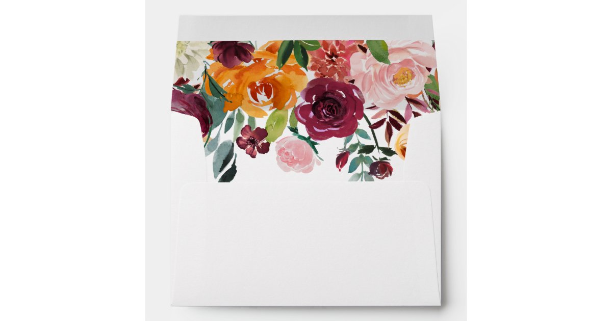 Marsala Blush Pink Flowers For 5x7 Invitation Envelope Zazzle Com They are made of premium 70 lb. zazzle