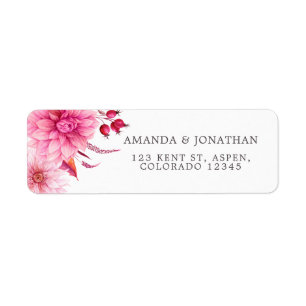 Marsala - Burgundy and Blush Autumn Fall Wedding Label