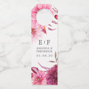 Marsala - Burgundy and Blush Autumn Wedding Favor Bottle Hanger Tag