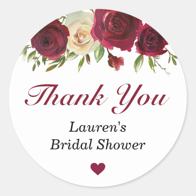 Floral Labels Rustic Wedding Favor Sticker Fall Thank you Label Wreath Bridal Baby Shower Stickers With love & thanks Stickers