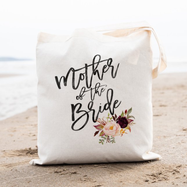 Marsala burgundy Floral mother of the bride Tote Bag (Creator Uploaded)