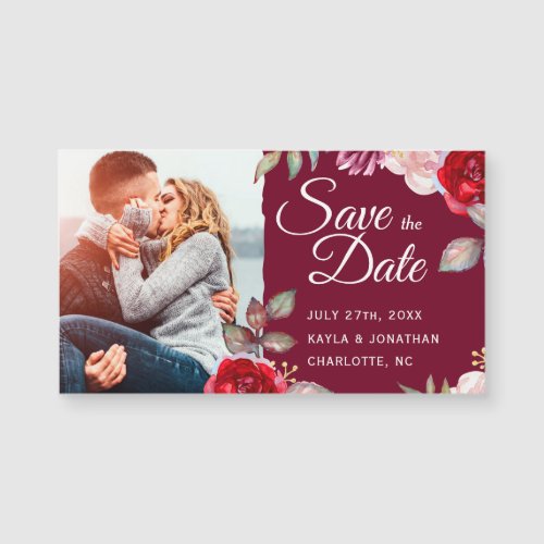 Marsala Burgundy Red Wedding  Small Save the Date