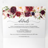 Marsala Burgundy Wedding Tri-Fold Invitations (Inside First)