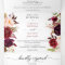 Marsala Burgundy Wedding Tri-Fold Invitations