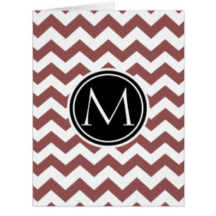 Marsala Chevron Monogrammed Cards