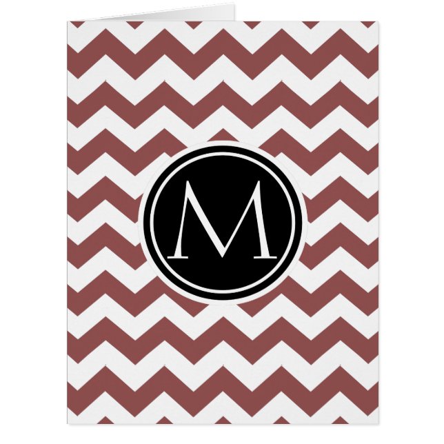 Marsala Chevron Monogrammed Cards (Front)