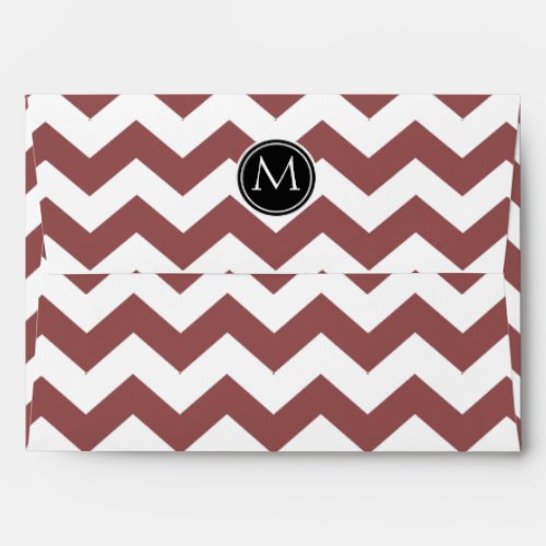 Marsala Chevron Monogrammed Envelope