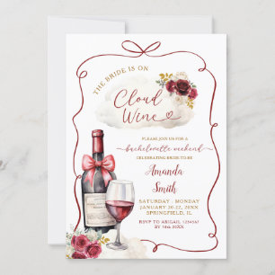Marsala Cloud Bachelorette Weekend Itinerary Invitation