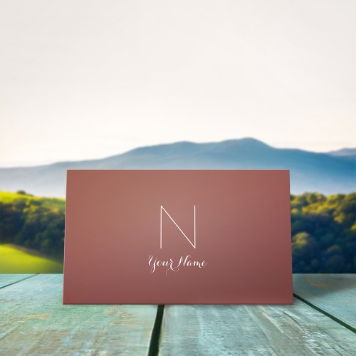 Marsala _ Daring Sophisticated and Monogrammed Business Card