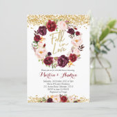 Marsala fall in love bridal shower invitation (Standing Front)