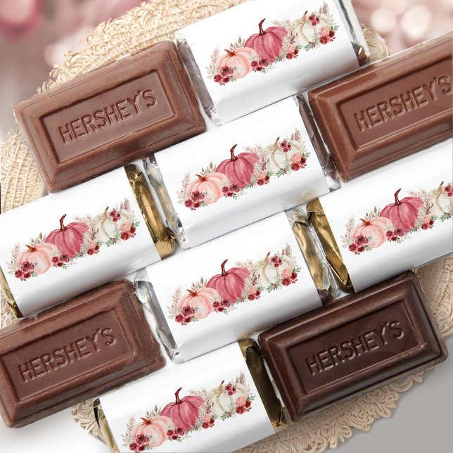 Marsala Fall Pumpkins Name Baby Shower Hershey's Miniatures (Marsala Fall Pumpkins Name Baby Shower Hershey's Miniatures)