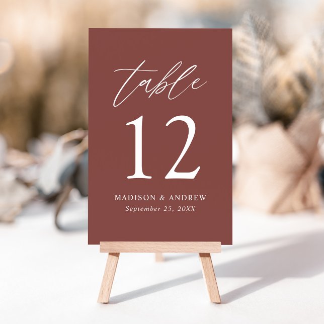 Marsala Fall Wedding Table Number (Creator Uploaded)