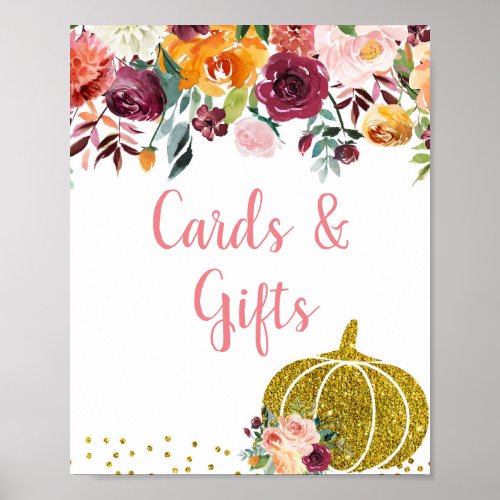 Marsala Floral Pumpkin Cards and Gifts Poster