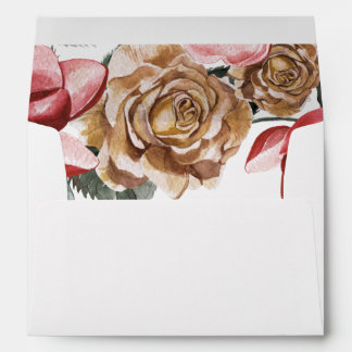 Marsala Floral Wedding Invitation Envelope