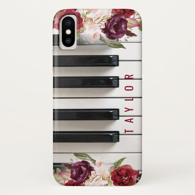 marsala flowers pianist custom name music Case-Mate iPhone case (Back)