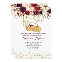 Marsala Gender Reveal Baby Shower Invitation