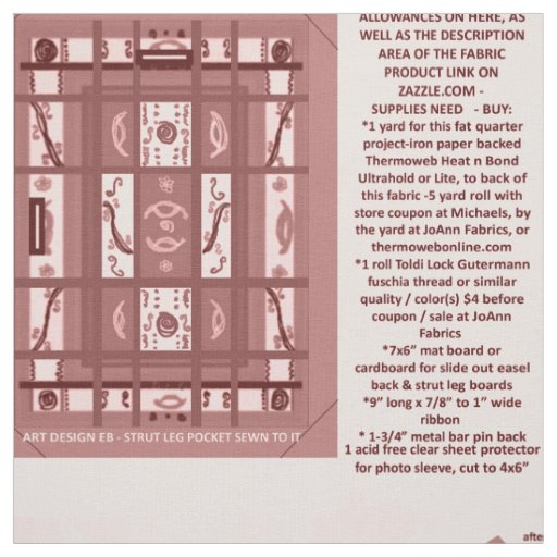 Marsala Girl Power Cut & Sew Photo Frame Pattern Fabric