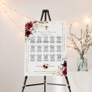 Marsala & Gold Frame Seating Charts Foam Board