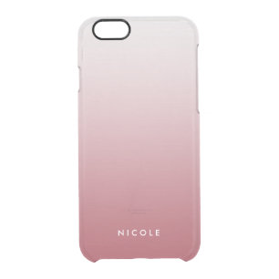 Marsala Gradient Ombre Personalized Clear Clear iPhone 6/6S Case