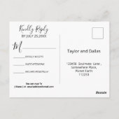 Marsala &amp; Ivory Watercolor Roses | Navy RSVP Postcard | Zazzle