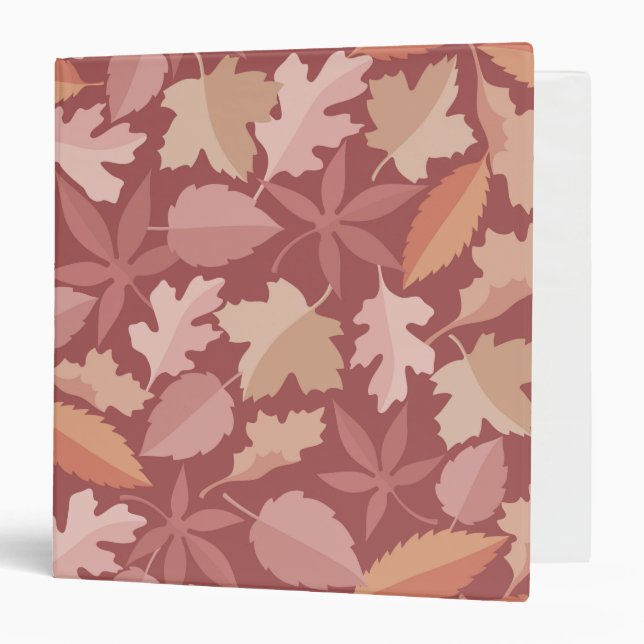 Marsala leaves pattern 3 ring binder (Front/Inside)