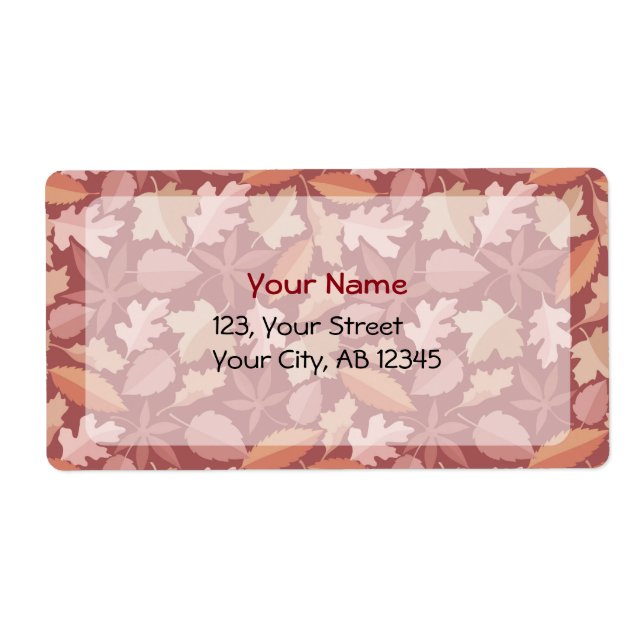 Marsala leaves pattern label (Front)