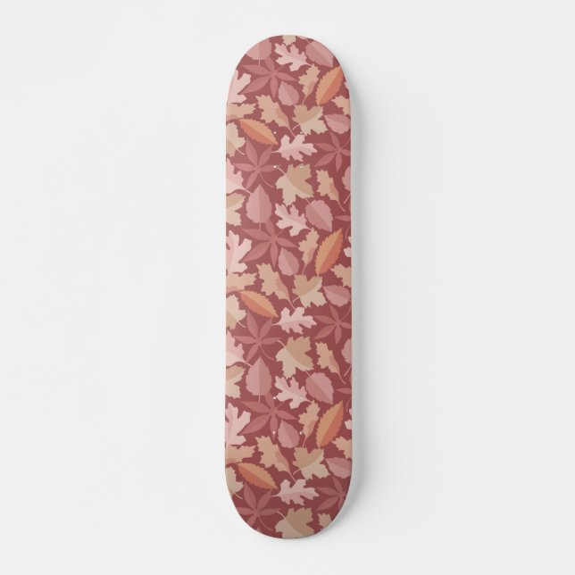 Marsala leaves pattern skateboard (Front)