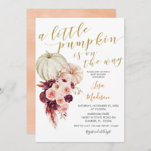 Marsala Little Pumpkin is on the way Invitation