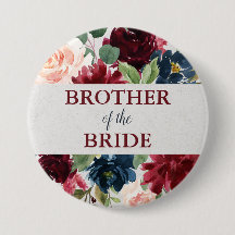 Marsala & Navy Floral Shabby Chic Brother of Bride