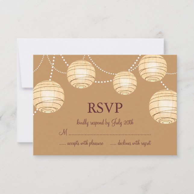 Marsala Party Lanterns RSVP Card (Front)