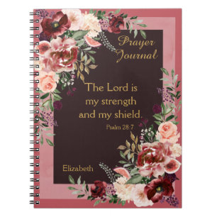 Marsala Pink Floral Personalized Prayer Journal