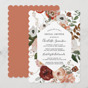 Marsala Pink Terracotta Floral Bridal Shower Invitation
