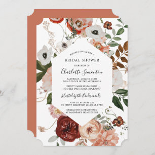 Marsala Pink Terracotta Floral Bridal Shower Invitation