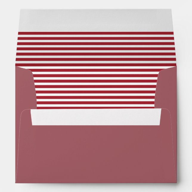 Marsala Red and White Striped Envelope (Back (Bottom))