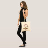 Marsala Red Floral Maid of Honor Tote Bag (Front (Model))