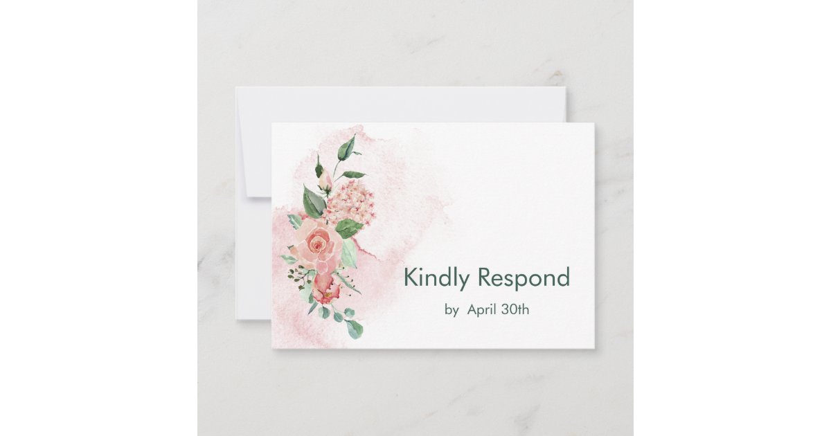 Marsala Red Floral Wedding RSVP Card | Zazzle