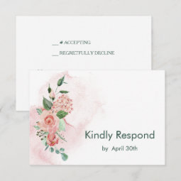 Marsala Red Floral Wedding RSVP Card | Zazzle