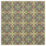 Marsala Red Ochre Yellow Teal Batik Mosaic Pattern Fabric