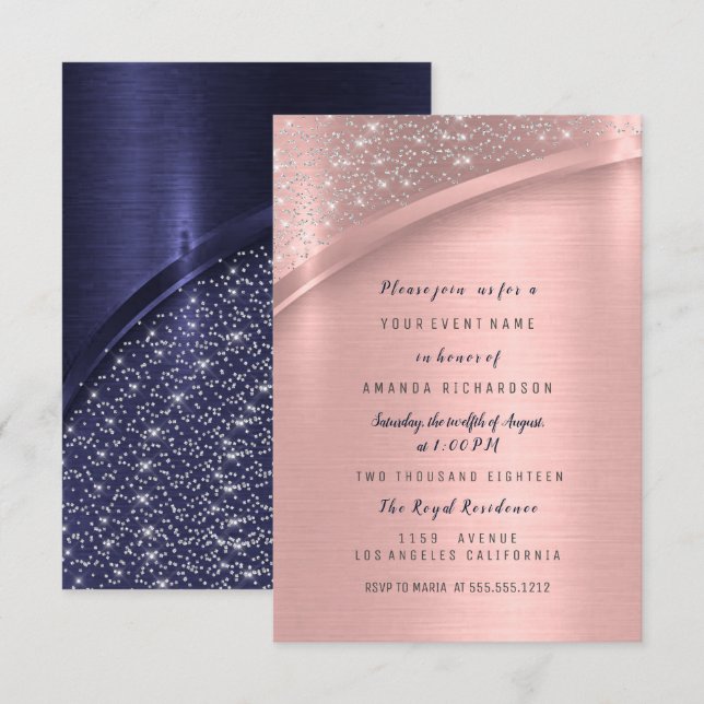 Marsala Rose Bridal Shower Birthday Sweet 16th Invitation (Front/Back)