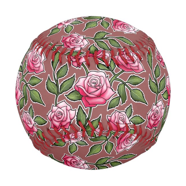 Marsala - Rose Floral Baseball (Front)