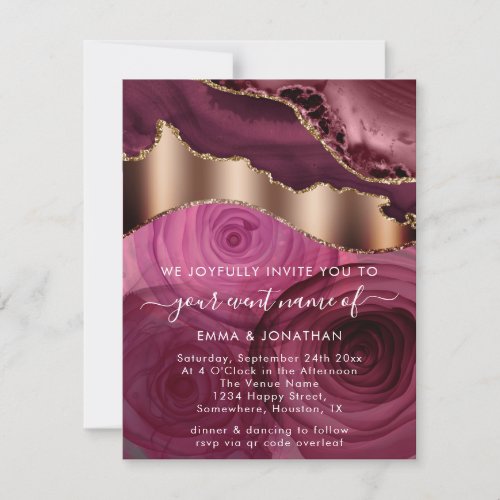 Marsala Roses Floral  Border QR Code Glutter