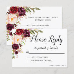 Marsala RSVP Card | Zazzle